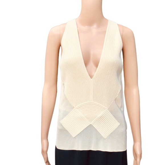 Giorgio Armani NWT ivory knit and sheer top Sz 12 - Picture 10 of 16